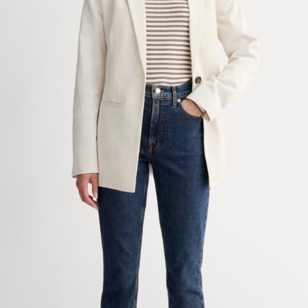 NWT Everlane The Original Cheeky Jean, High Rise, Size 28, Washed Midnight